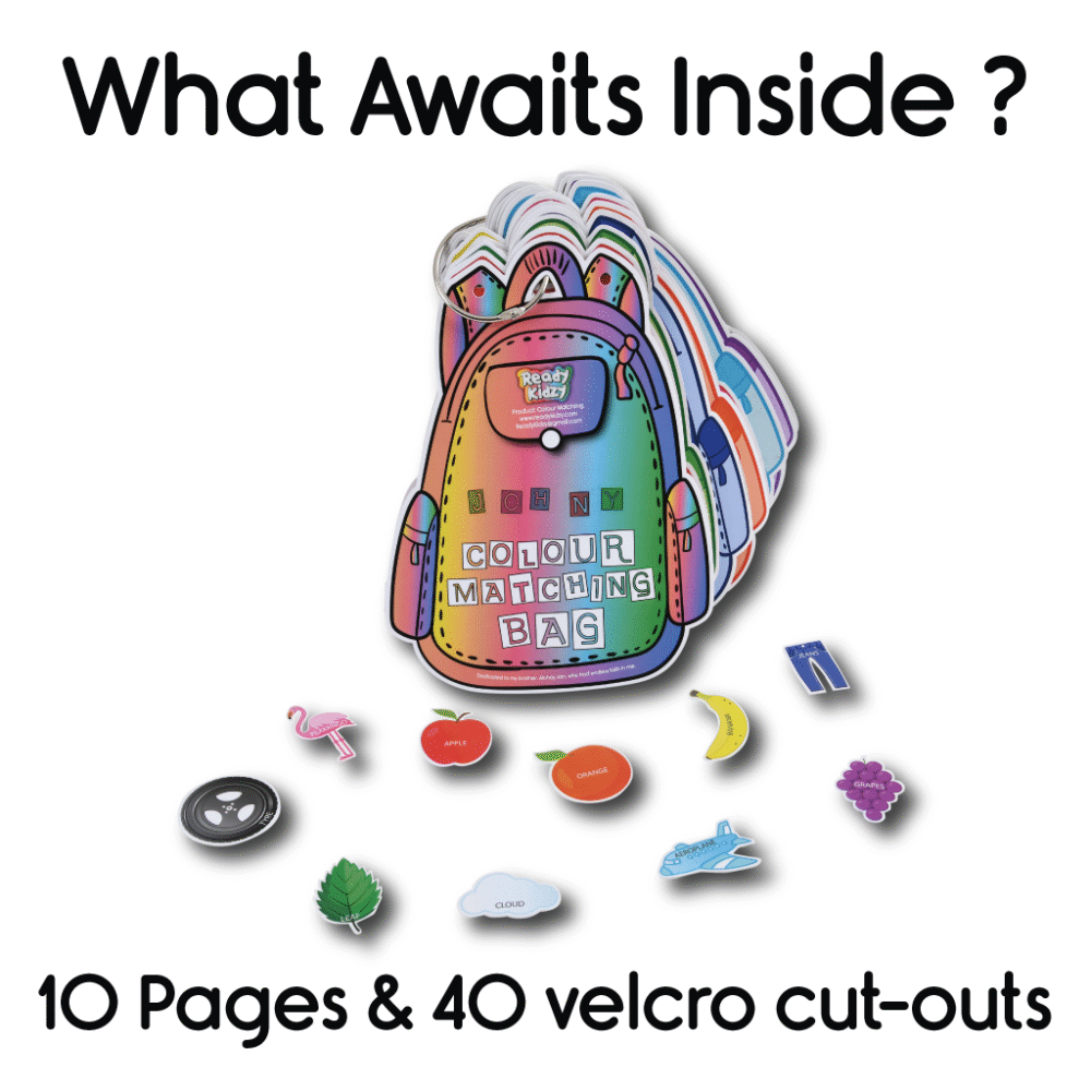Colour Bag Activity Binder (Velcro based coloured objects activities on bag shaped pages) - Image 2