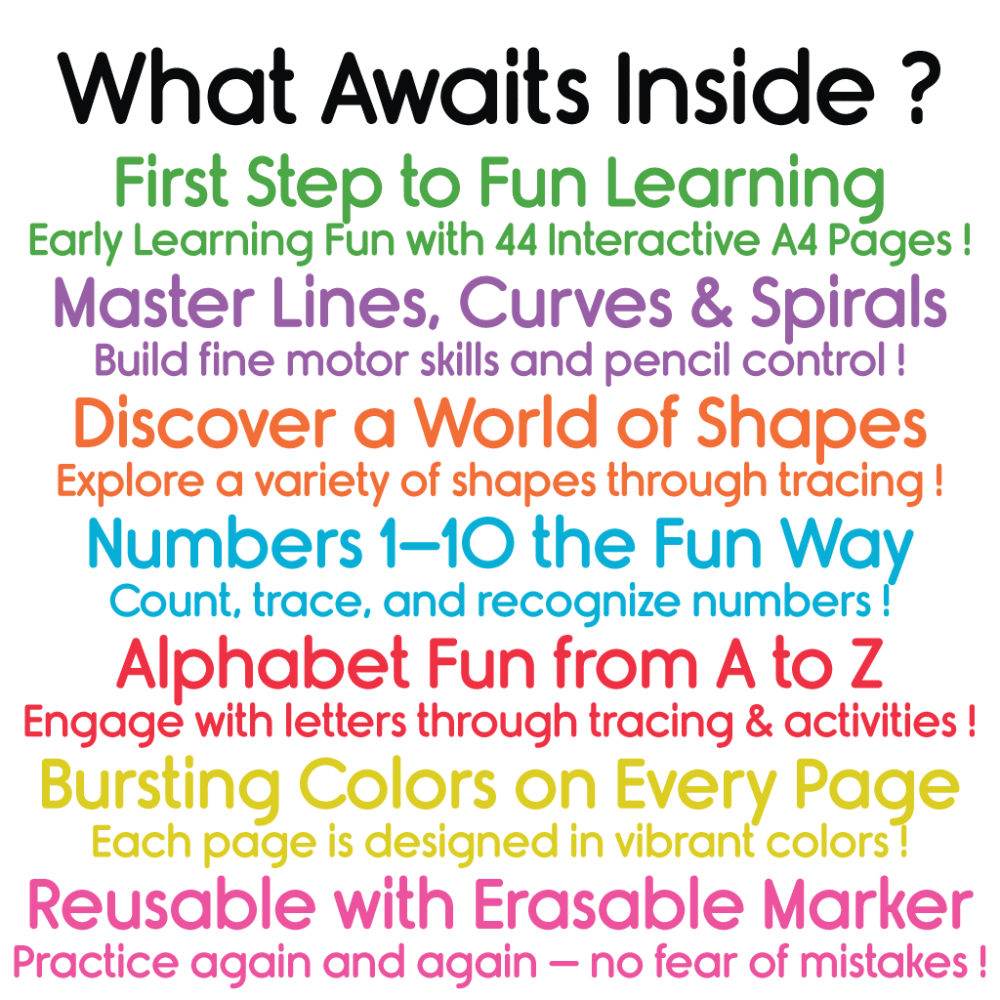 Learn, Trace, Write & Erase Book (reusable with a free erasable marker inside) - Image 2