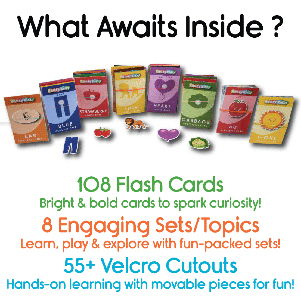 Set of 108 Activity Flash Cards (Velcro based Flash Cards on all basic topics) - Image 2