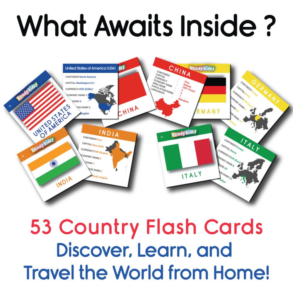 Country Flash Cards (Non-tearable with a free erasable marker inside) - Image 2