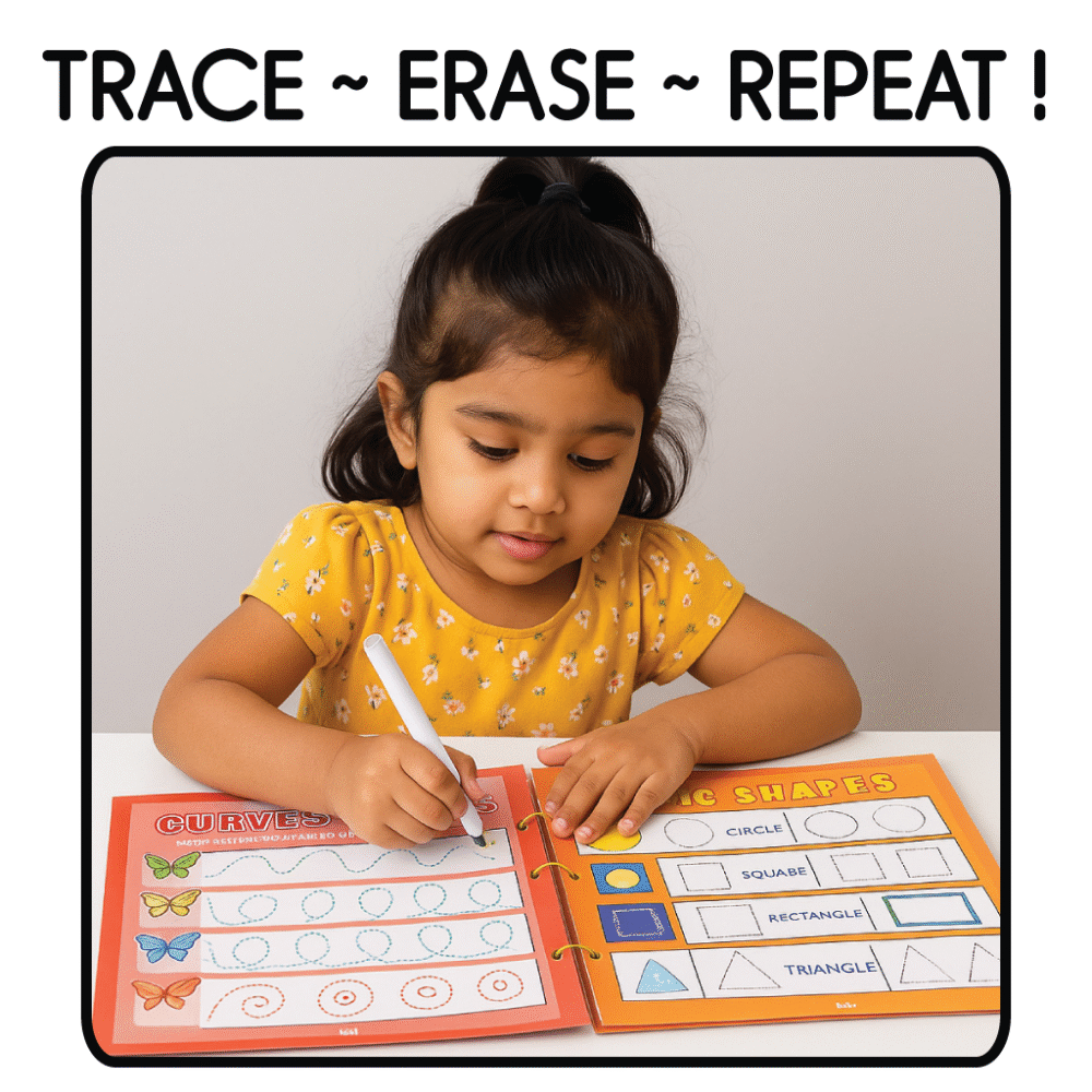 Learn, Trace, Write & Erase Book (reusable with a free erasable marker inside) - Image 3