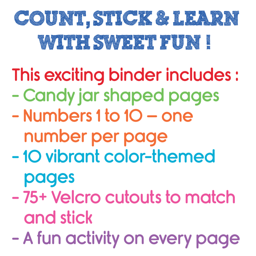 Candy Jar Activity Binder (Velcro based 1-10 candies numbering activities on jar shaped pages) - Image 4