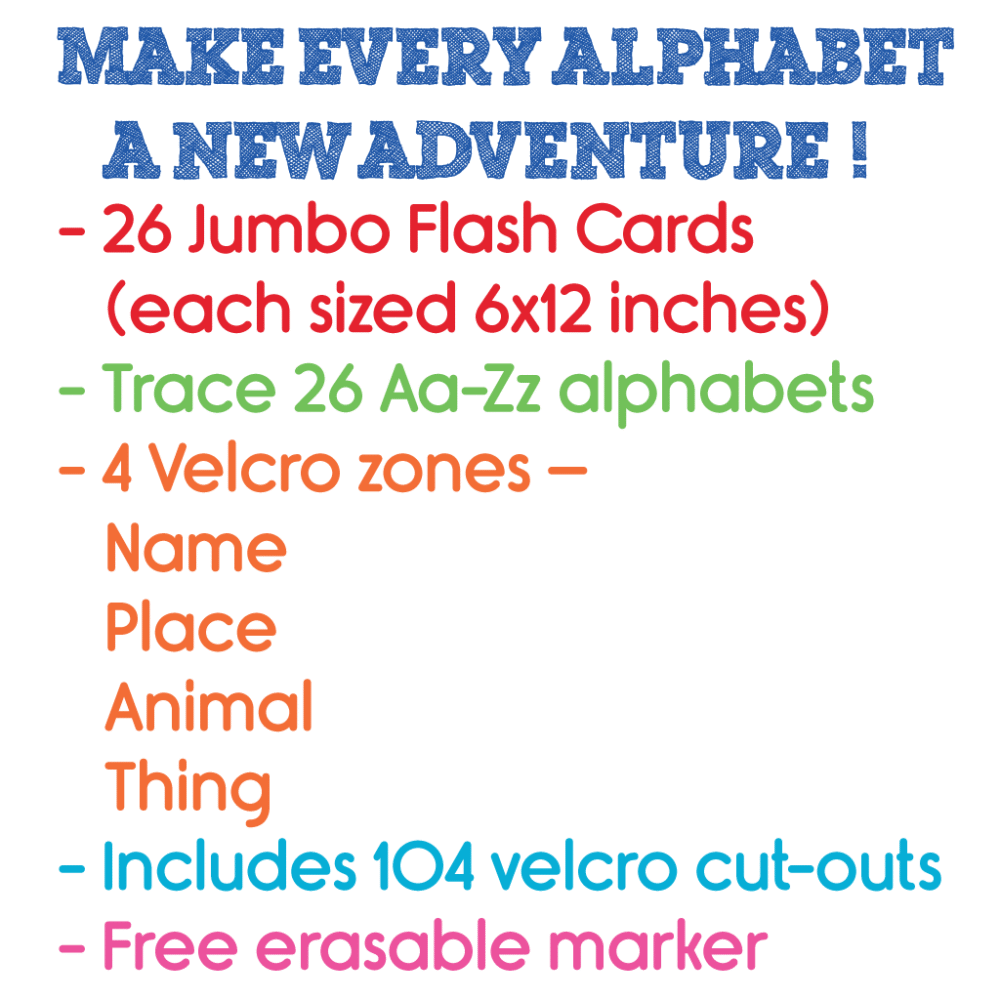 Name Place Animal Thing Jumbo Flash Cards (104 Velcro based cut-outs + a free erasable marker) - Image 4