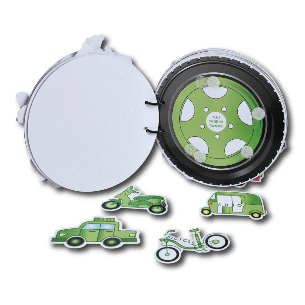 Transport Activity Binder (Velcro based transport cut-outs activities on tyre shaped pages) - Image 5